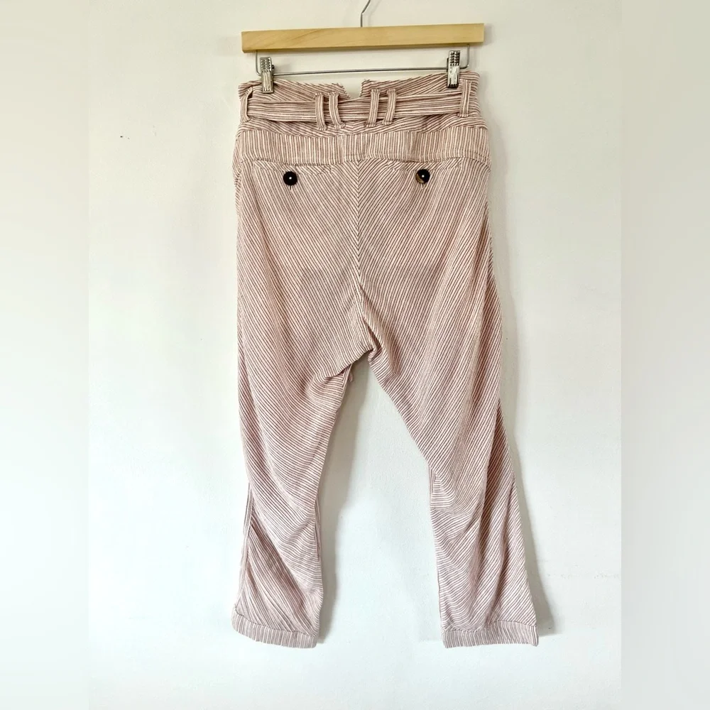 Free People Rumors Yarn Dye Harem Pants In Natural Slouchy‎ Cotton Size 6